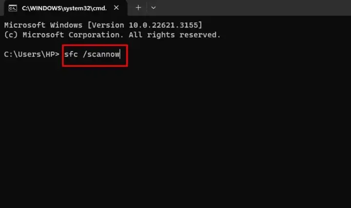 Sử Dụng System File Checker (sfc)