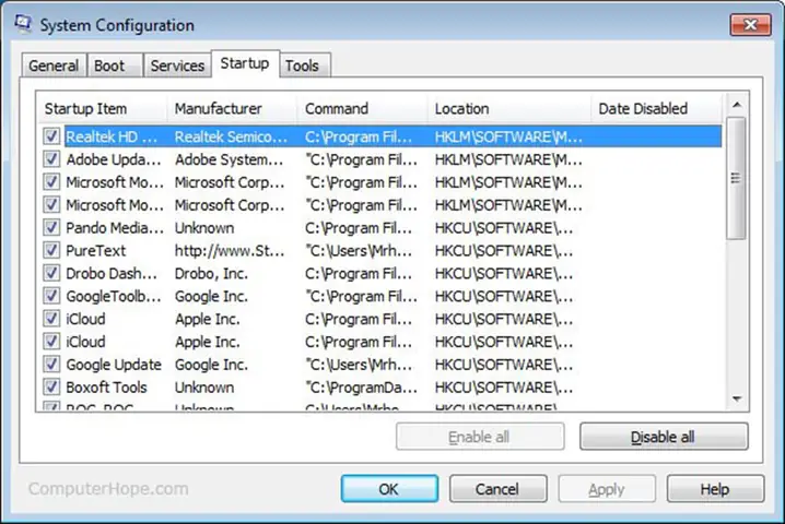 Sử Dụng Msconfig