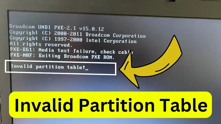 Lỗi Invalid Partition Table Là Gì?