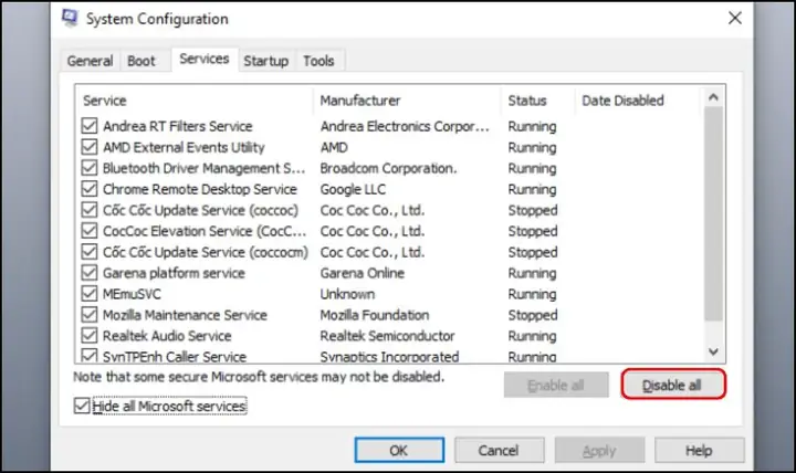 Thực Hiện Clean Boot Để Khởi Động Sạch Hệ Thống