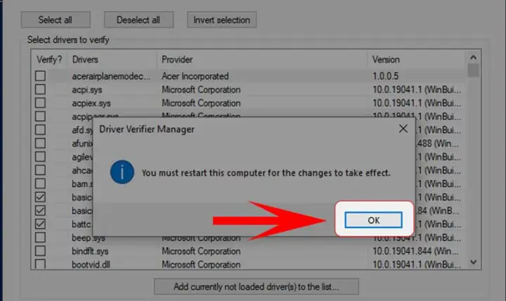 Chạy Công Cụ Kiểm Tra Trình Điều Khiển Của Windows