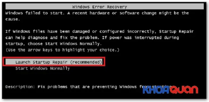 Máy Tính, Laptop Bị Lỗi Windows Error Recovery