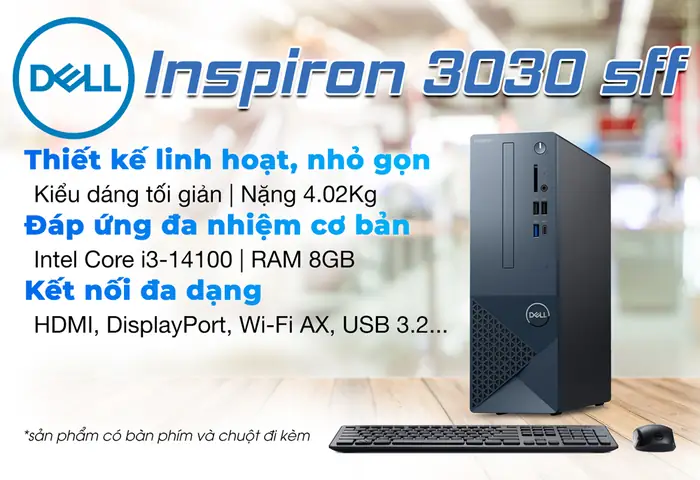 Pc Dell Inspiron 3030s Là Mẫu Máy Bộ Nhỏ Gọn, Thời Trang Được Thiết Kế Cho Các Nhiệm Vụ Hàng Ngày