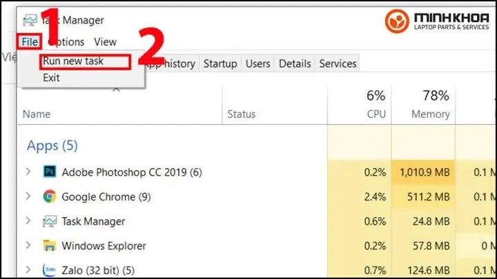 Nạp Lại Windows Explorer