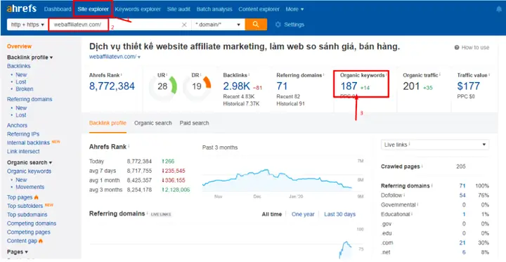 Cách 2: Dùng Ahrefs Để Tìm Kiếm Từ Khóa Bóng Ma Có Sẵn Trong Website