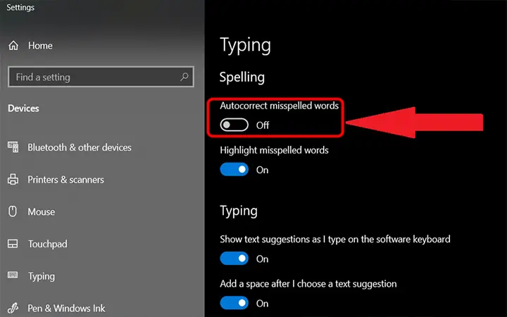 5do Chế Độ Autocorrect Misspelled Words