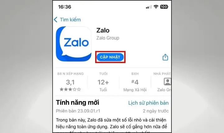 Cập Nhật Zalo Phiên Bản Mới Nhất Trên Điện Thoại