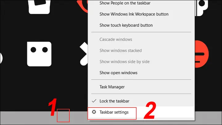 Bật Hiển Thị Taskbar Trong Settings