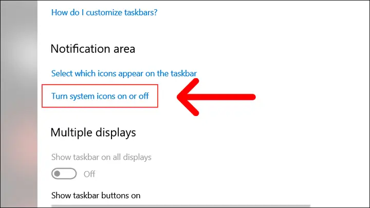 Bật Hiển Thị Taskbar Trong Settings