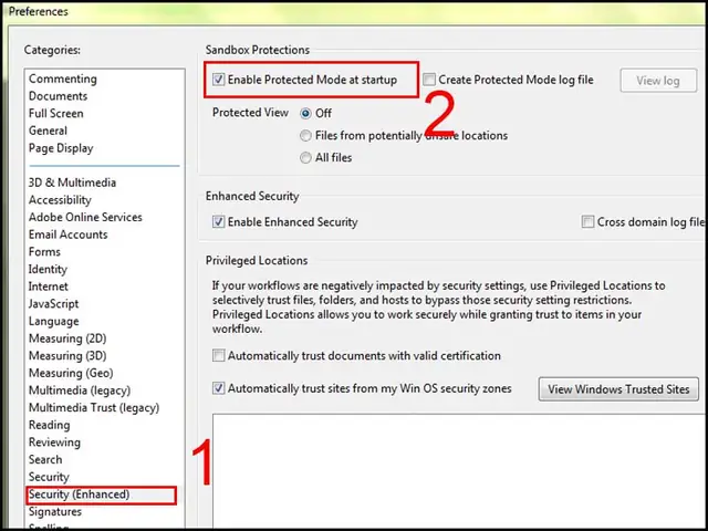 Vô Hiệu Hóa Chế Độ Protected Mode At Startup Vô Hiệu Hóa Chế Độ Protected Mode At Startup