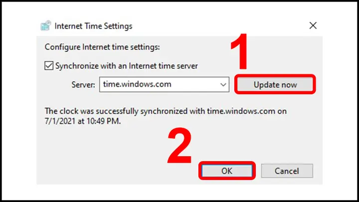 Cách Tự Động Cập Nhật Thời Gian Khi Kết Nối Internet