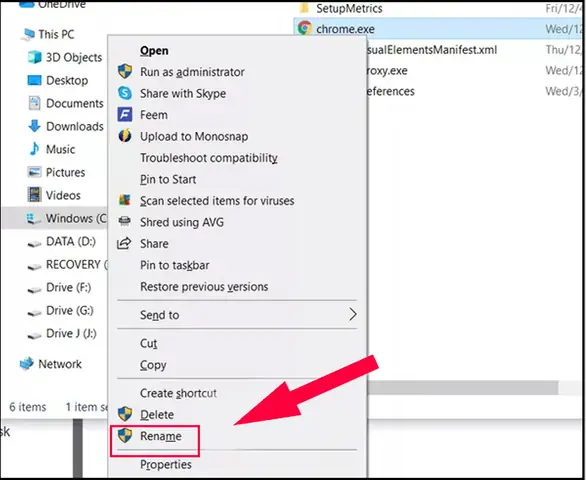 Đổi Tên Lại Biểu Tượng Chrome