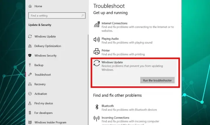 Dùng Troubleshooter Dùng Troubleshooter