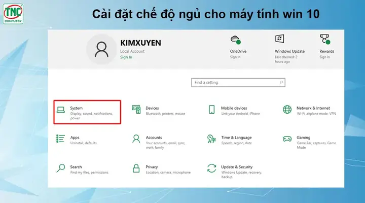 Cài Đặt Chế Độ Ngủ Cho Máy Tính Win 10