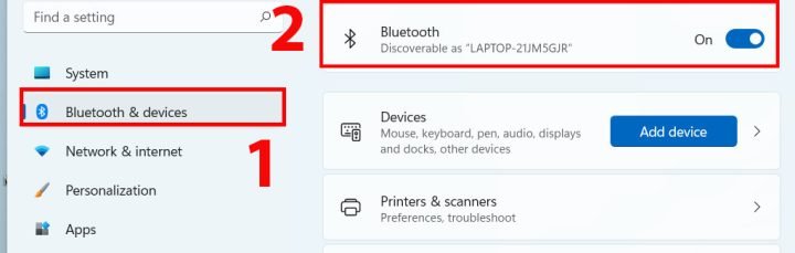 Quy trình bật Bluetooth và thêm thiết bị trên Windows