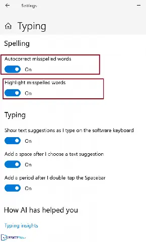 Cài Đặt Tự Động Để Sửa Lỗi Chính Tả Trên Windows 10 Trong Settings