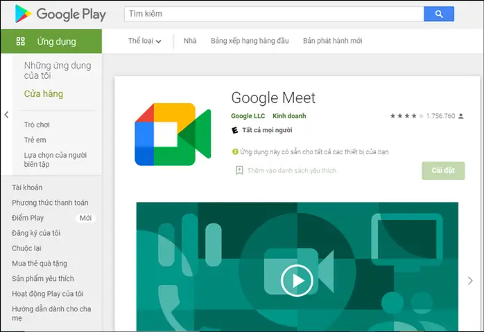Cài Đặt Google Meet Trên Điện Thoại