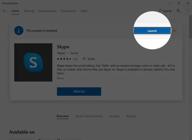 Cách Tải Skype Cho Máy Tính Win 10 Từ Microsoft Store