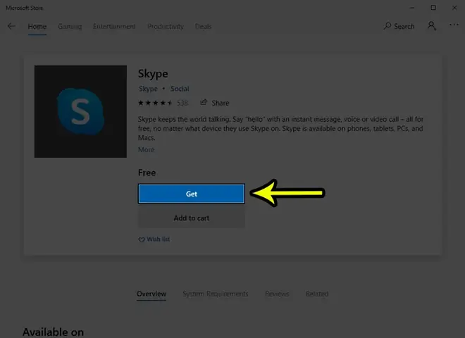 Cách Tải Skype Cho Máy Tính Win 10 Từ Microsoft Store