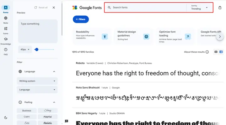 Bước 1: Truy Cập Vào Trang Google Fonts