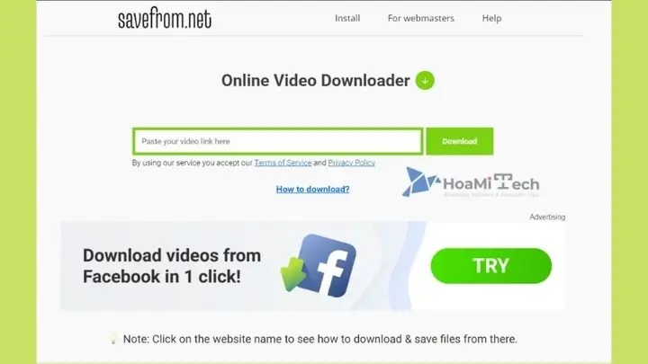Tải Video Tiktok Với Công Cụ Savefrom