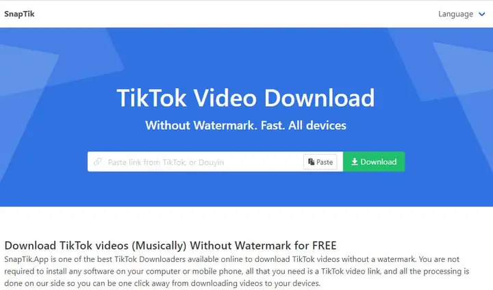 Cách Tải Video Tiktok Trên Máy Tính Bằng App Snaptik