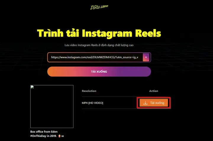 Cách Tải Video Reels Instagram Về Máy Tính