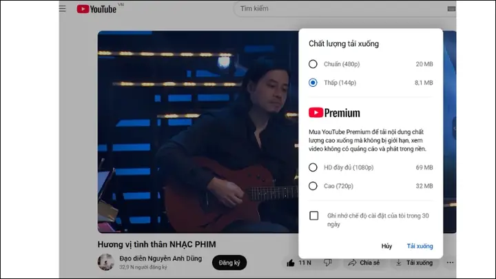 Dùng Nút Tải Xuống Có Sẵn Trên Youtube