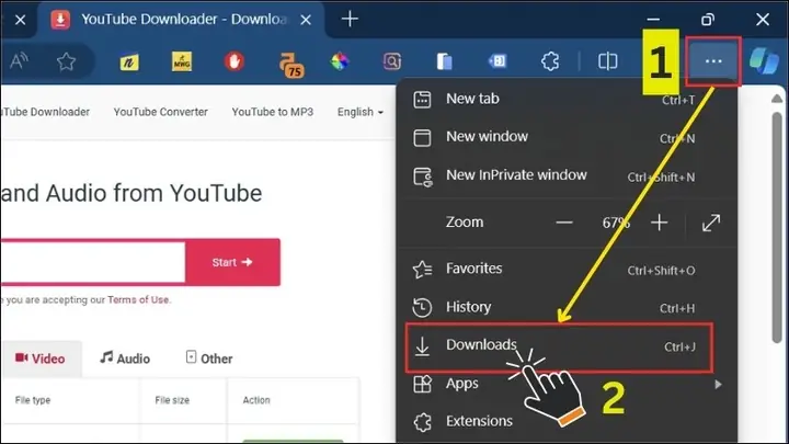 Dùng Bằng Y2 (y2mate.com)