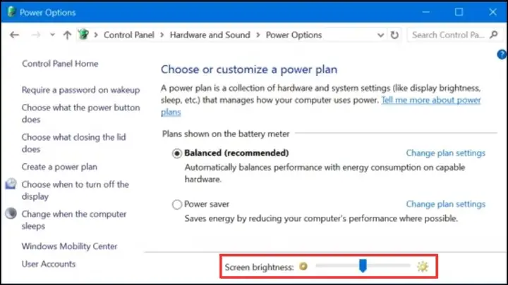 Tăng Giảm Độ Sáng Bằng Thanh Trượt Brightness
