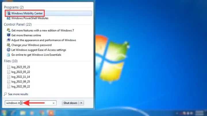 Dùng Cửa Sổ Windows Mobility Center