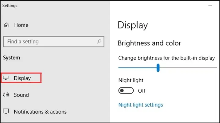 Điều Chỉnh Độ Sáng Từ Cài Đặt Settings