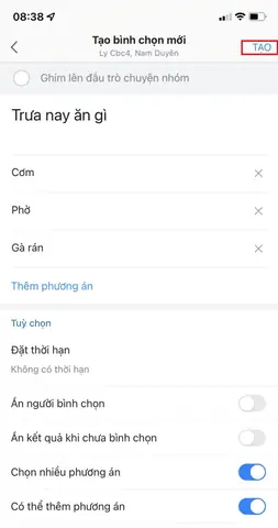 Cách Tạo Bình Chọn Trên Zalo Bằng Điện Thoại