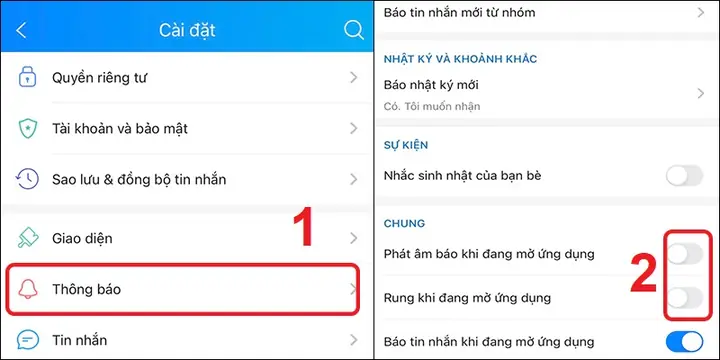 Cách Tắt Rung, Âm Báo Tin Nhắn Khi Đang Mở Zalo Cách Tắt Rung, Âm Báo Tin Nhắn Khi Đang Mở Zalo