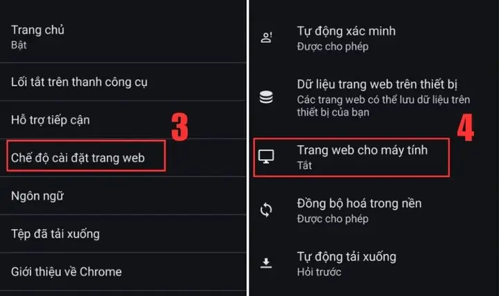 Bước 2: Chọn Chế Độ Cài Đặt Trên Trang Web, Vào Trang Web Cho Máy Tính