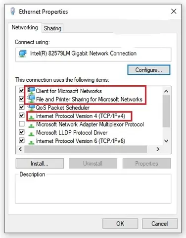 Kiểm Tra File And Printer Sharing For Microsoft Nekworks Kiểm Tra File And Printer Sharing For Microsoft Nekworks