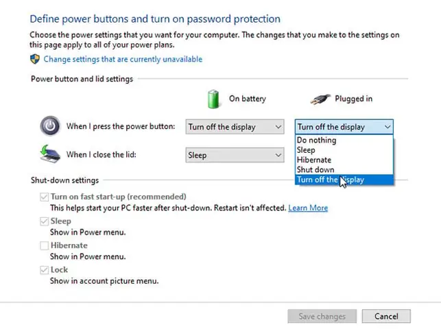 Cách 1: Tắt Màn Hình Windows 10 Bằng Nút Nguồn