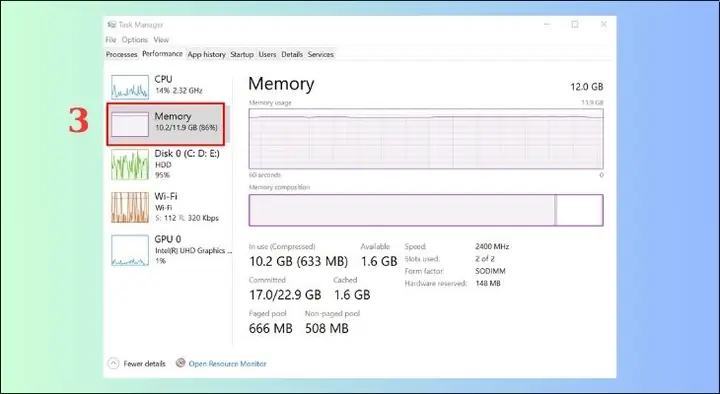 Xem Cấu Hình Máy Tính Qua Task Manager