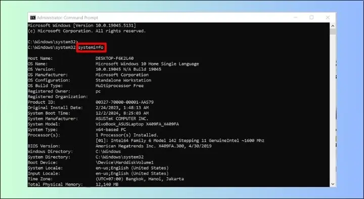 Cách Kiểm Tra Phần Cứng Máy Tính Bằng Command Prompt