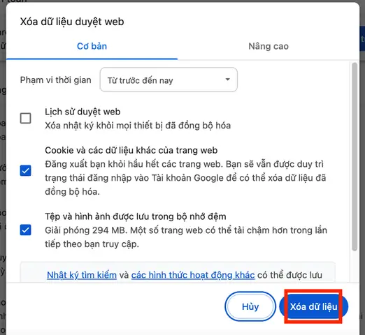 2. Cách Xóa Bộ Nhớ Đệm Chrome 2. Cách Xóa Bộ Nhớ Đệm Chrome