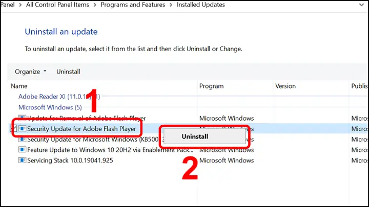 Gỡ Bỏ Cài Đặt Cập Nhật Windows 10 Thông Qua Windows Settings