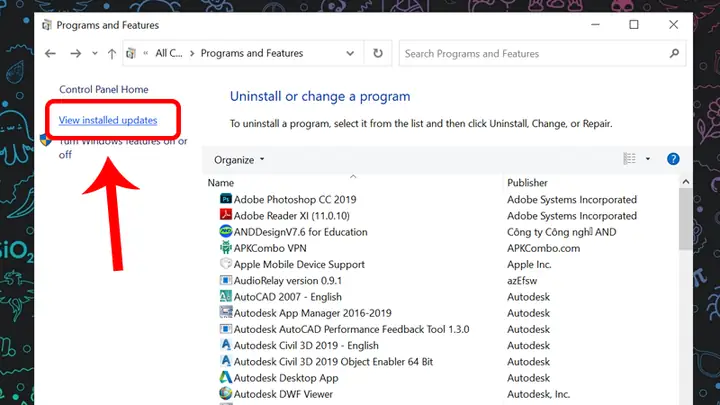 Gỡ Cài Đặt Bản Cập Nhật Windows 10 Bằng Control Panel