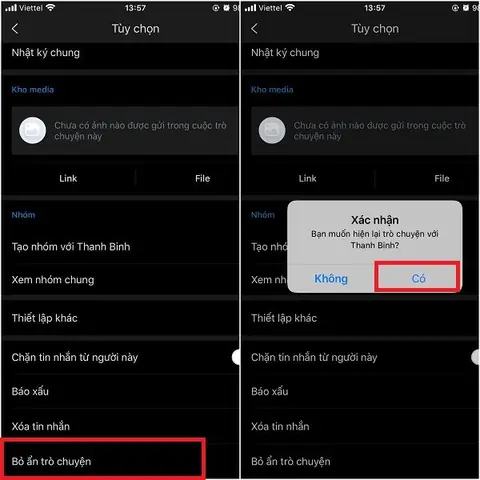Hướng Dẫn Cách Hủy Ẩn Trò Chuyện Trên Zalo Iphone