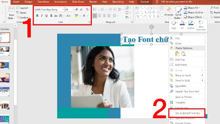 Cách 3: Thay Font Chữ Powerpoint Trên Text Boxes Cách 3: Thay Font Chữ Powerpoint Trên Text Boxes