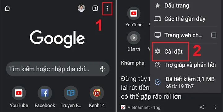- Thiết Lập Cài Đặt Trên Chrome