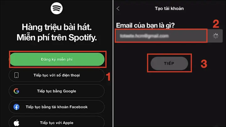 Tạo Tài Khoản Spotify Bằng Email Trên Điện Thoại