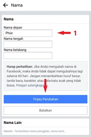 Hướng Dẫn Ách Đổi Tên Facebook Một Chữ Trên Điện Thoại