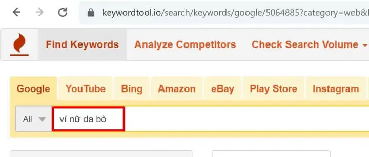 Search Keywordtool.io