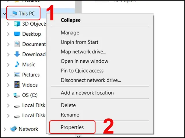 Cách 1: Sử Dụng Properties Từ This Pc