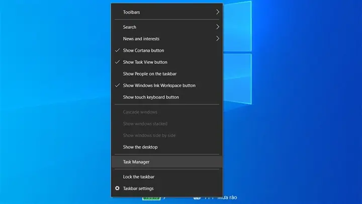 Sử Dụng Task Manager Để Tắt